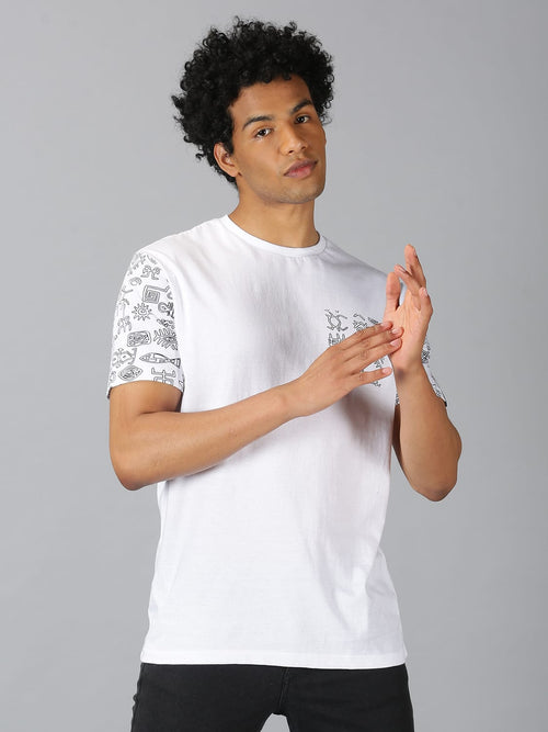 Men T-Shirt Printed Cotton CurveMotto