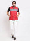 PERFKT-U Men Red & Grey Colourblocked Puffer Jacket