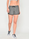 PERFKT-U Womens Grey Solid Pin Stripe Regular Fit Lifestyle Sports Shorts