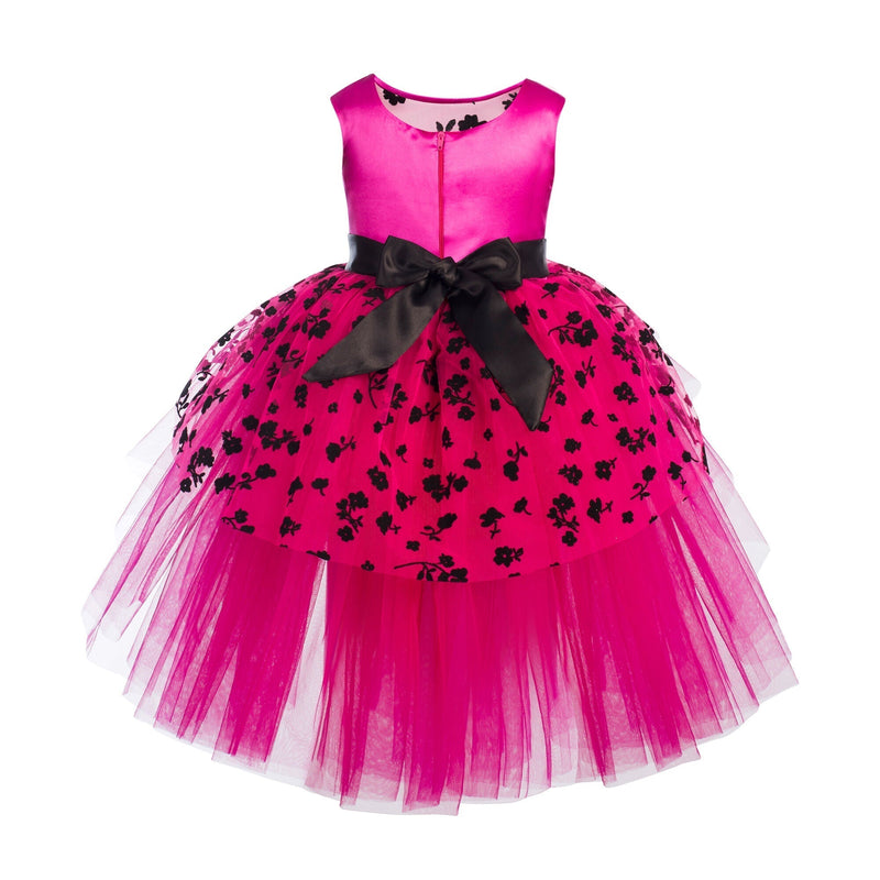 Toy Balloon Kids Bumble Bee Fuchsia pink Hi-Low girls party wear dress