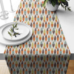 Multi-Color Leaves Printed Cotton Canvas 4 Seater Table Runner (13 x 60 Inches)