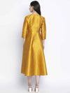 Glitter Gold Dupion Silk Women Long Dress