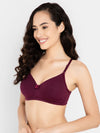 Clovia Padded Non-Wired Full Cup Multiway T-shirt Bra in Wine Colour - Cotton