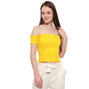 Aawari Cotton Crop Top For Girls and Women Yellow
