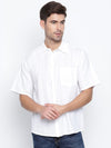Chillin' In White Self-Dobby Men'S Shirt