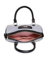 Kleio Rose Striped Faux Leather Satchel Handbag for Women Girls