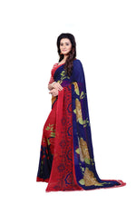 Paisley Red Daily Wear Georgette Saree