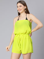 Shivery Yellow Elaticated Off-Shoulder Women Beachwear