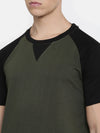 Olive Assorted Round Neck Cotton T-Shirt Regular Fit