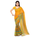 Striped Floral Print Daily Wear Georgette Saree