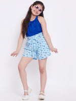 Girl's Way Spot Printed Top with Shorts Blue