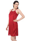 Fasense Women Satin Nightwear Sleepwear Short Nighty, DP055 A