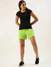 Women Lit Green Active Essential Shorts