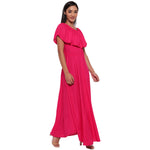 Aawari Rayon Frill Gown For Girls and Women Pink