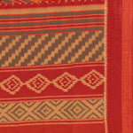 Red & Brown Printed Art Silk Saree