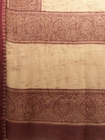 Brown & Beige Printed Art Silk Saree