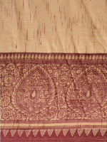 Brown & Beige Printed Art Silk Saree