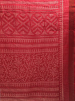 Red & White Printed Art Silk Saree