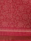 Red & White Printed Art Silk Saree