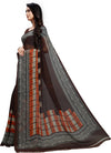 Brown Checkered Georgette Saree