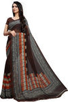 Brown Checkered Georgette Saree