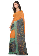 Yellow Printed Cotton Blend Saree