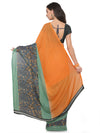 Yellow Printed Cotton Blend Saree