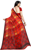 Multicolor Checkered Georgette Saree