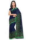 Blue Printed Cotton Blend Saree