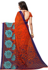 Orange Printed Georgette Saree