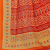 Orange Printed Georgette Saree