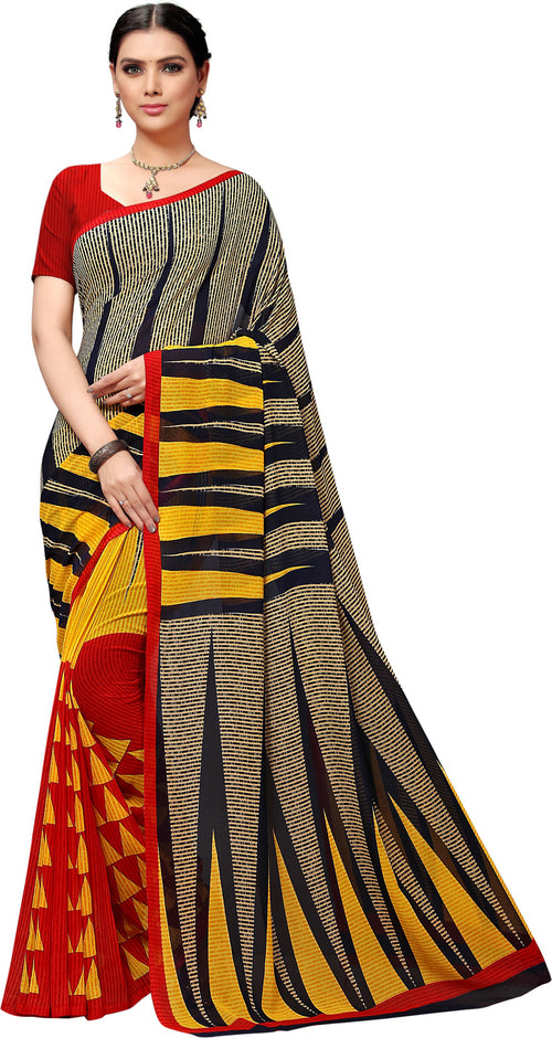 Multicolor Printed Georgette Saree