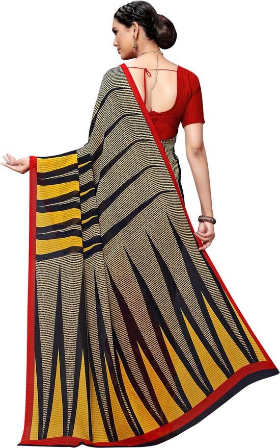 Multicolor Printed Georgette Saree