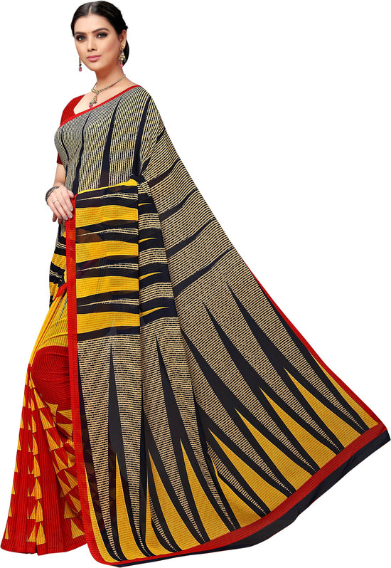 Multicolor Printed Georgette Saree