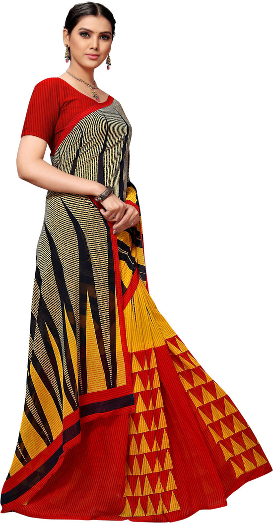 Multicolor Printed Georgette Saree