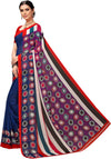 Dark Blue Printed Georgette Saree