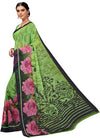 Green Printed Georgette Saree