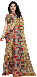 Multicolor Printed Georgette Saree