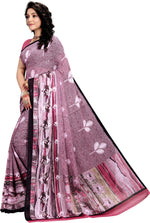 Pink Printed Georgette Saree