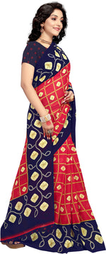 Red Printed Georgette Saree