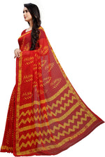 Red Dyed Georgette Saree