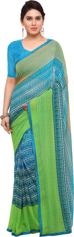 Blue Embellished Georgette Saree