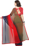 Red Geometric Print Georgette Saree