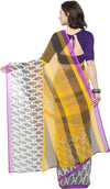 Yellow Geometric Print Georgette Saree