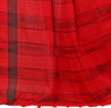 Red Striped Cotton Blend Saree