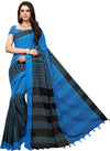 Blue Woven Cotton Blend Saree