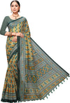 Green Printed Art Silk Saree