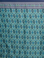 Blue Printed Art Silk Saree