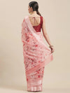 Pink Printed Cotton Blend Saree