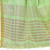 Green Self Design Cotton Linen Saree